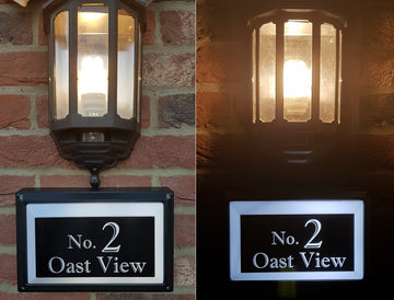 Darenth House Number Sign With Light Box - Uk House signs - Office signs - Illuminated signs